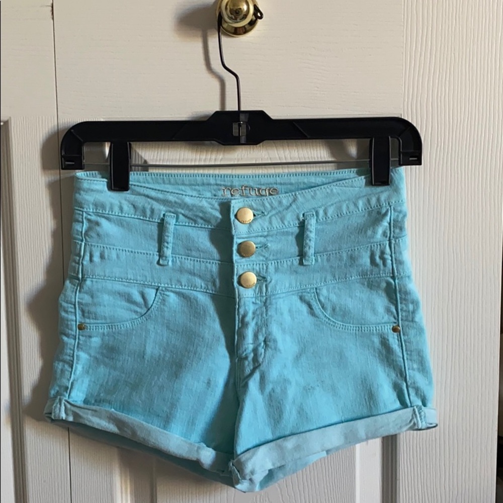 Light blue high waisted shorts